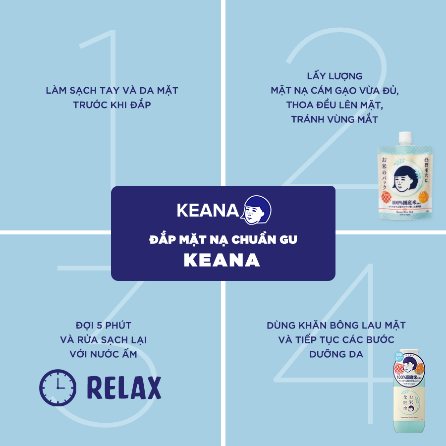 Mặt Nạ Cám Gạo Dạng Thoa Keana Rice 170g