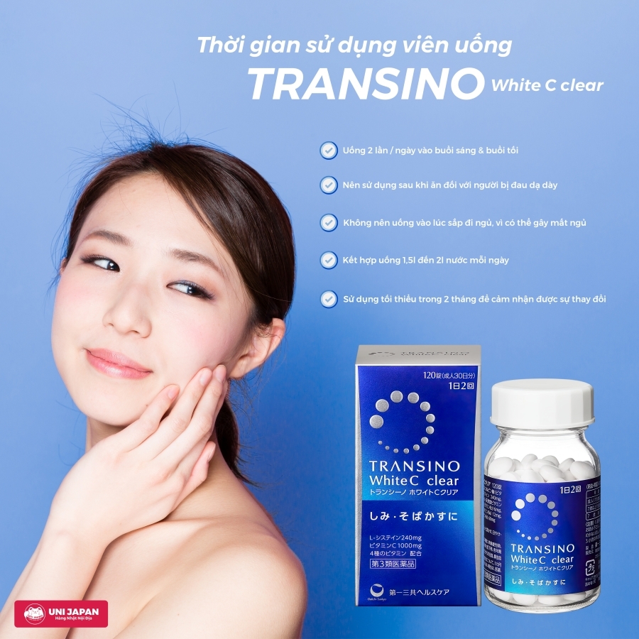 Viên uống trắng da Transino White C Clear 120v - Nhật Bản