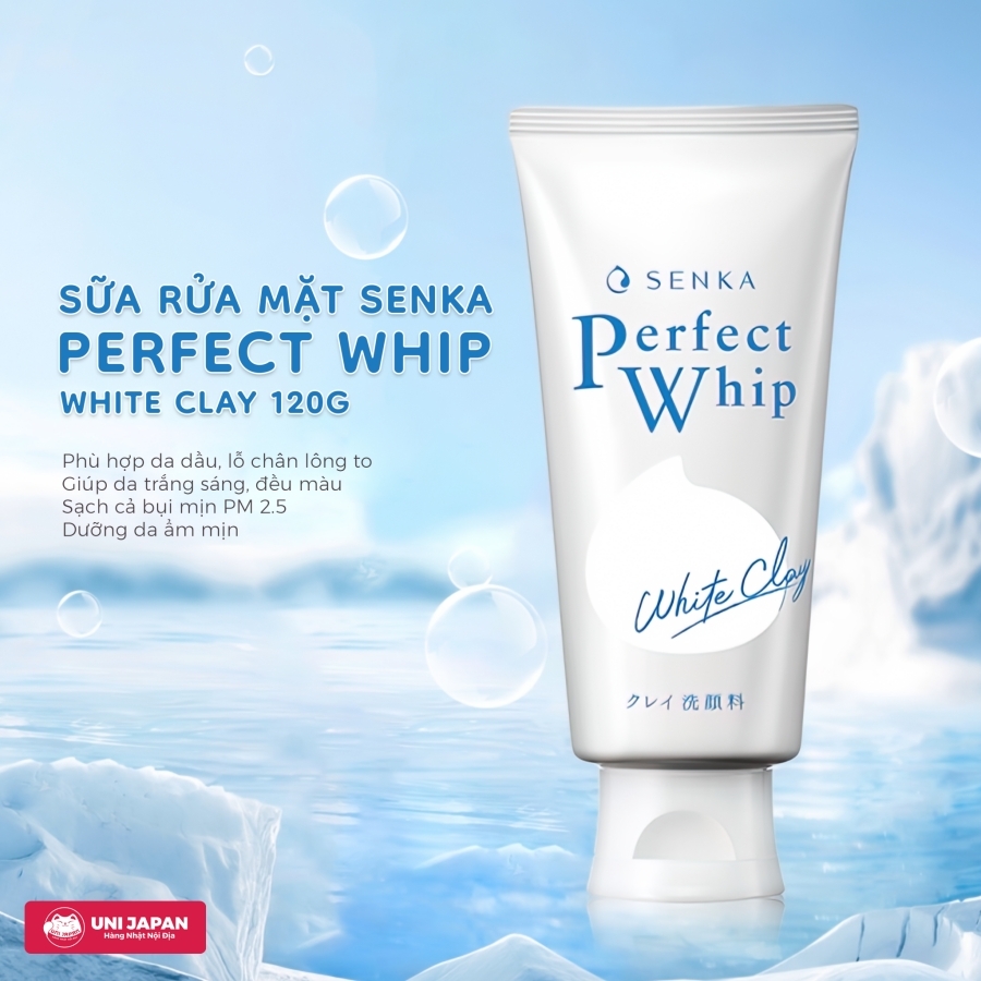 Sữa Rửa Mặt Đất Sét Senka Perfect White Clay