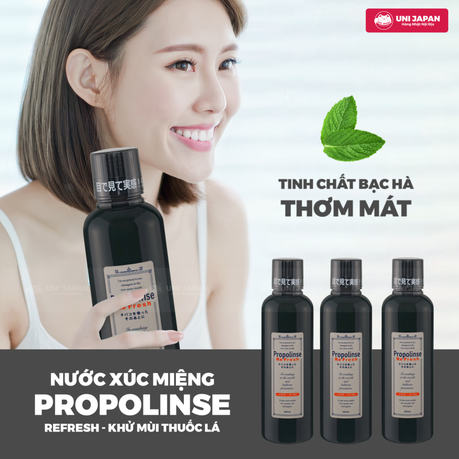 Nước súc miệng Propolinse Refresh- Khử Mùi Thuốc Lá