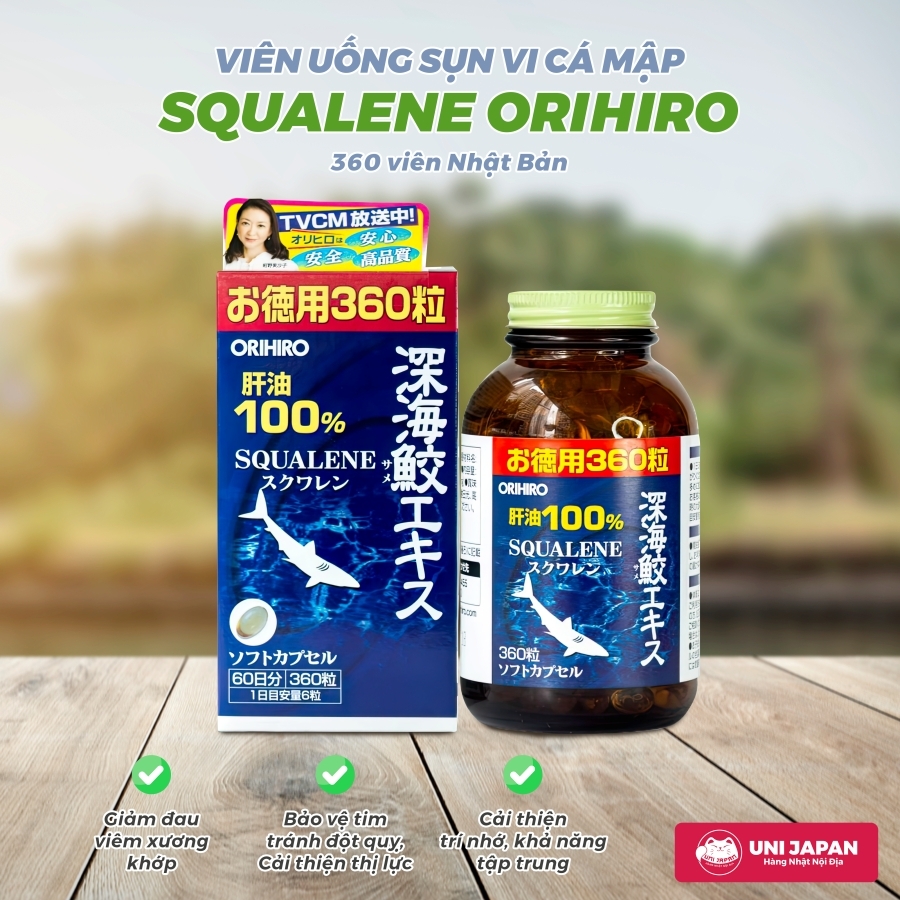 Viên Uống Sụn Cá Mập Squalene Orihiro 360 viên