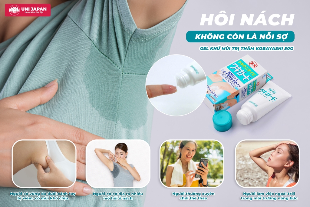Gel nách khử mùi trị thâm Kobayashi 50g