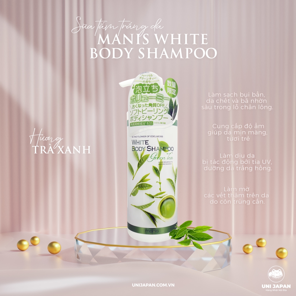Sữa Tắm Trắng Da White Body Shampoo Manis Trà Xanh