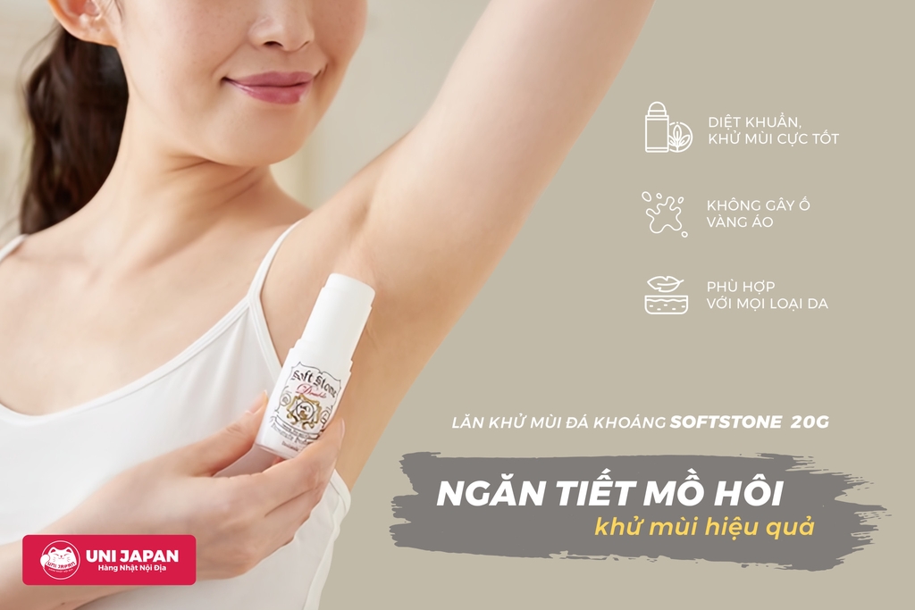 Lăn nách khử mùi đá khoáng  Soft Stone - Nhật Bản