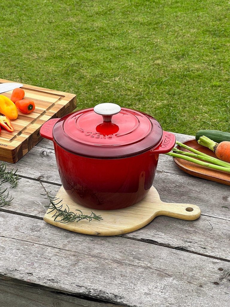 Nồi gang thành cao Oceno 20cm màu đỏ