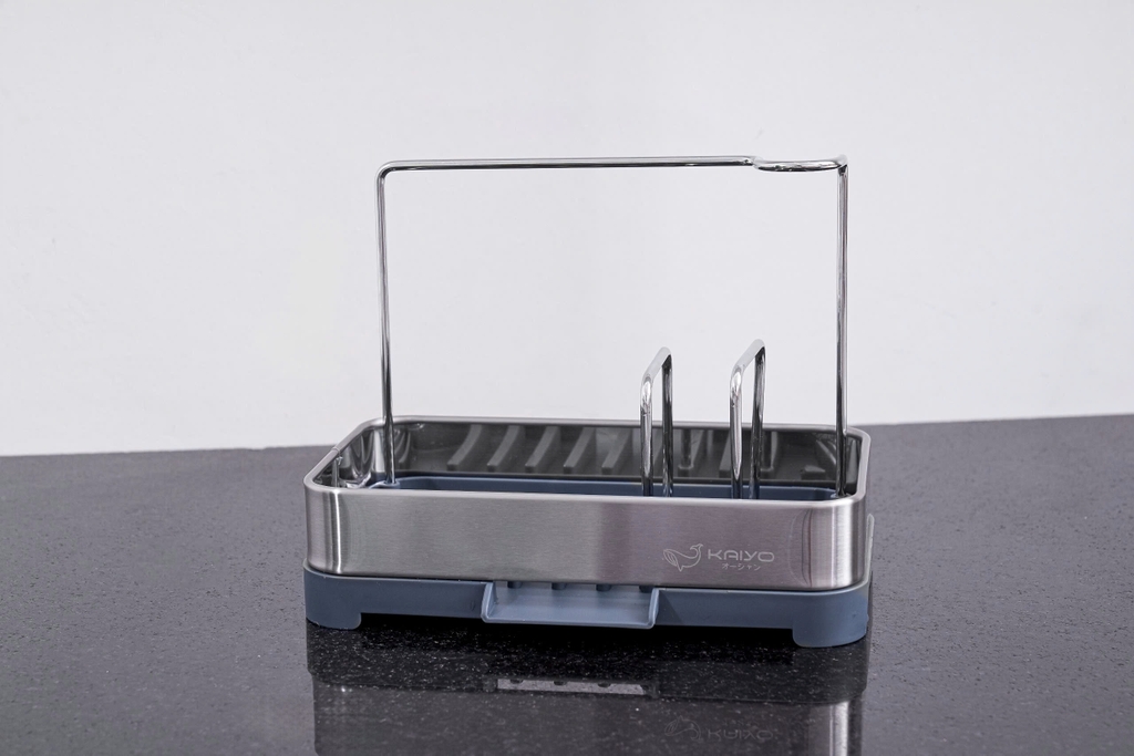 Giá đựng đồ rửa chén bằng inox có khay hứng, thoát nước Kaiyo