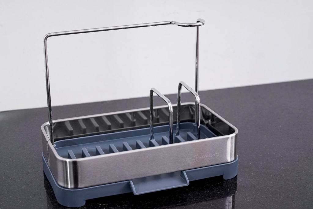 Giá đựng đồ rửa chén bằng inox có khay hứng, thoát nước Kaiyo