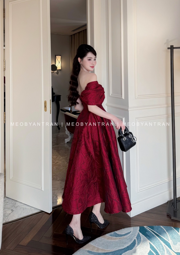 đầm xoè công chúa trễ vai