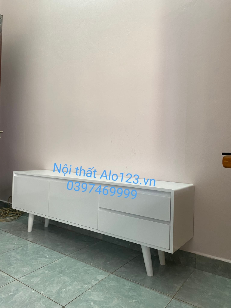 Kệ tivi  đặt sàn màu trắng bắc âu -tv209