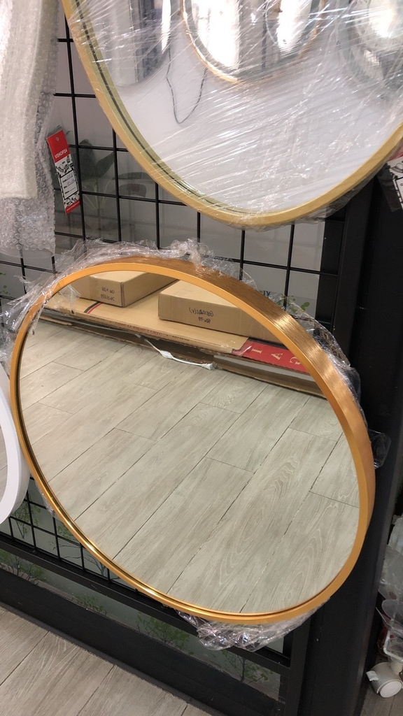 Gương tròn treo tường viền nhôm -D50