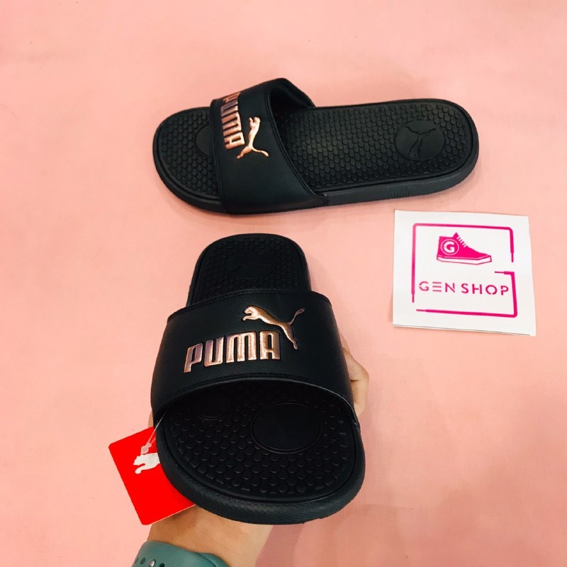 Dép puma logo hồng rose gold - 371013 05 - Đen