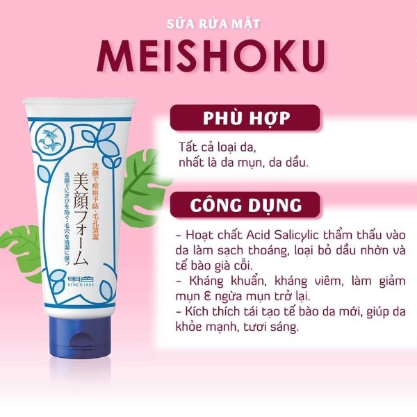 Sữa Rửa Mặt Ngăn Ngừa Mụn Meishoku 80Gr
