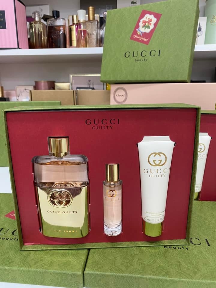 Set Nước Hoa Gucci Guilty Pour Femme Gift Set 90ml EDP + 15ml EDP + 50ml Body Lotion(3pcs)