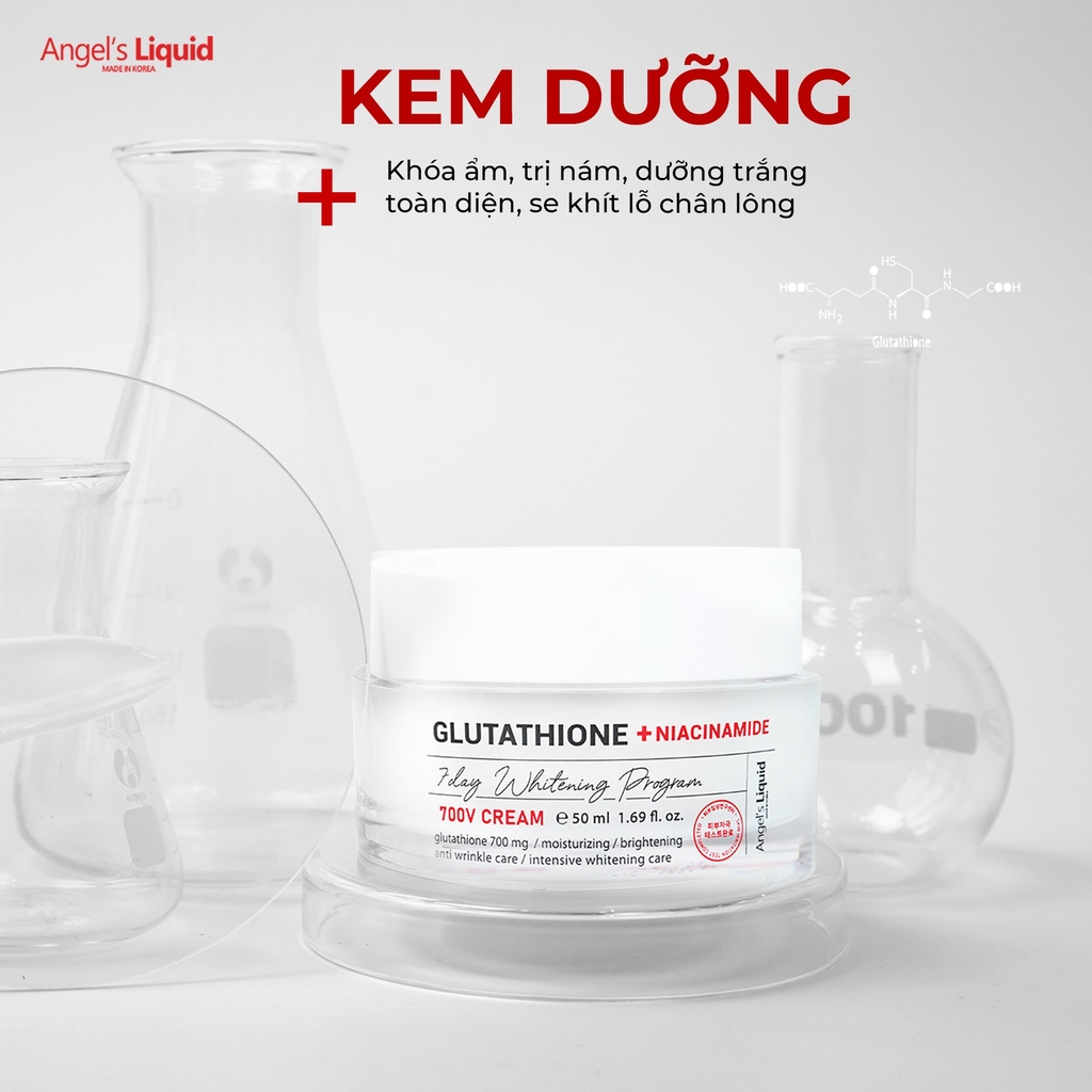 Kem Trị Nám Truyền Trắng Angel's Liquid Glutathione + Niacinamide 700 V-Cream 50ml