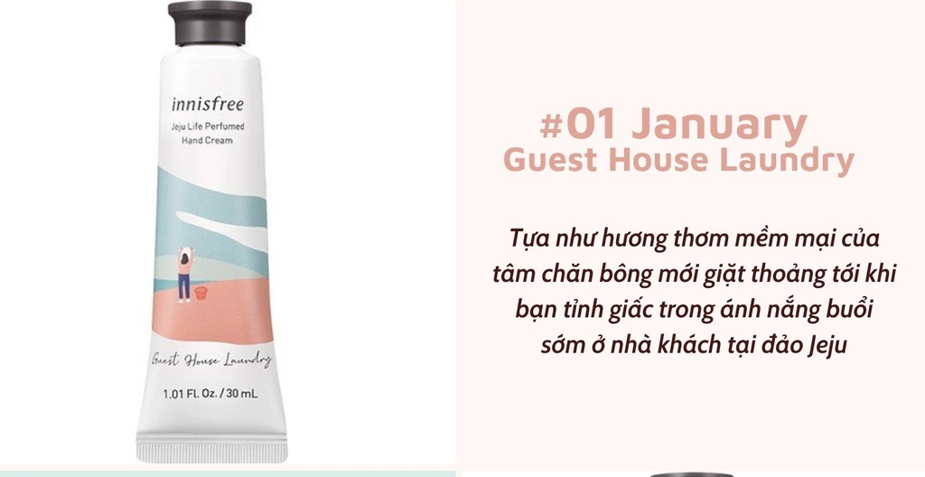 Kem Dưỡng Da Tay Innisfree Jeju Life Perfumed #Guest House Laundry 30ml