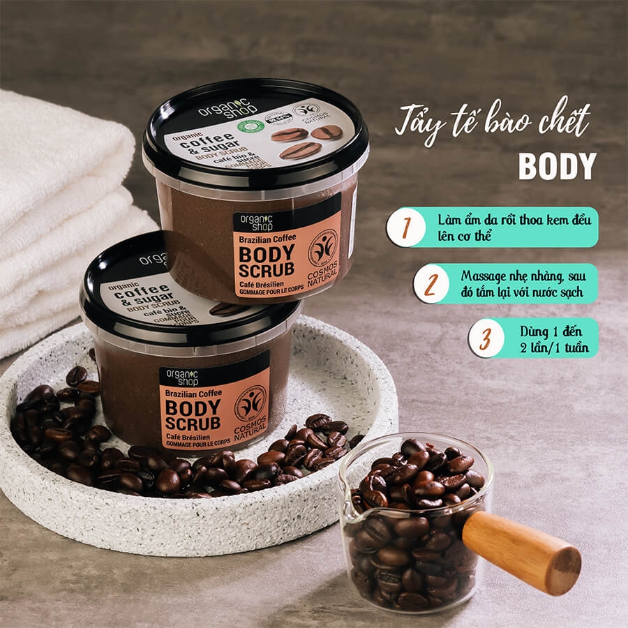 Tẩy Da Chết Toàn Thân Organic Shop Coffee & Sugar Body Scrub 250ml