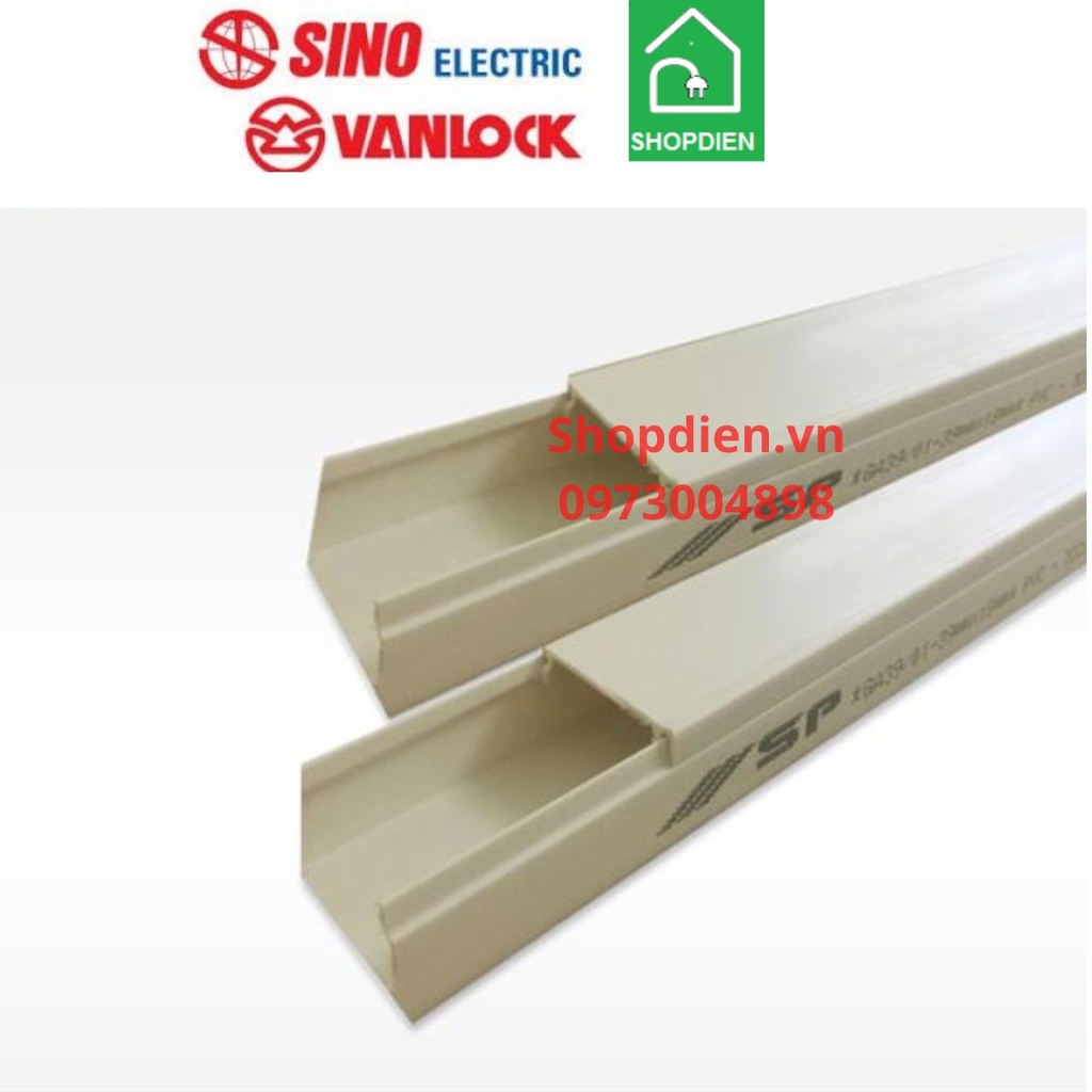 Máng ghen luồn dây điện có nắp 80x40mm - 2m CABLE TRUNKING-SINO SP GA80