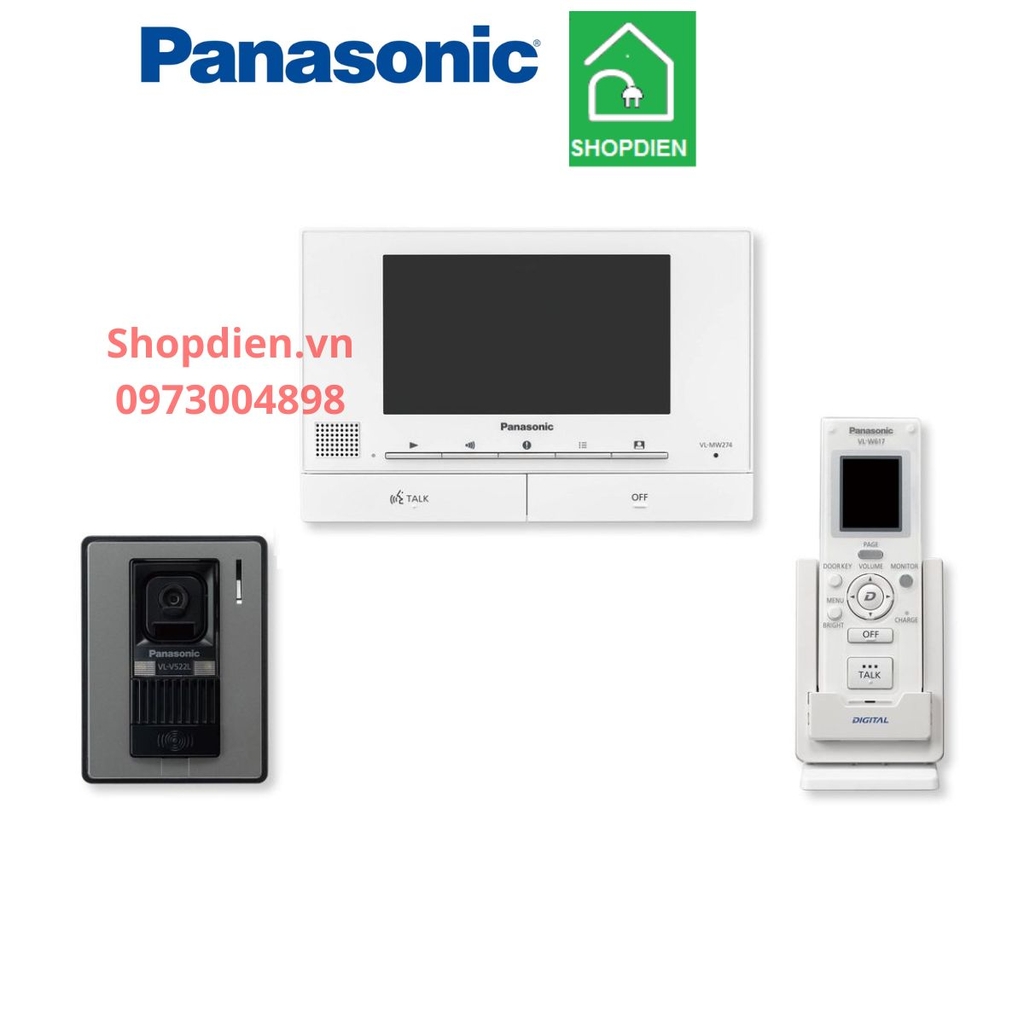 Bộ chuông hình/ chuông cửa màn hình màu cảm ứng Video intercom PANASONIC VL-SW274VN