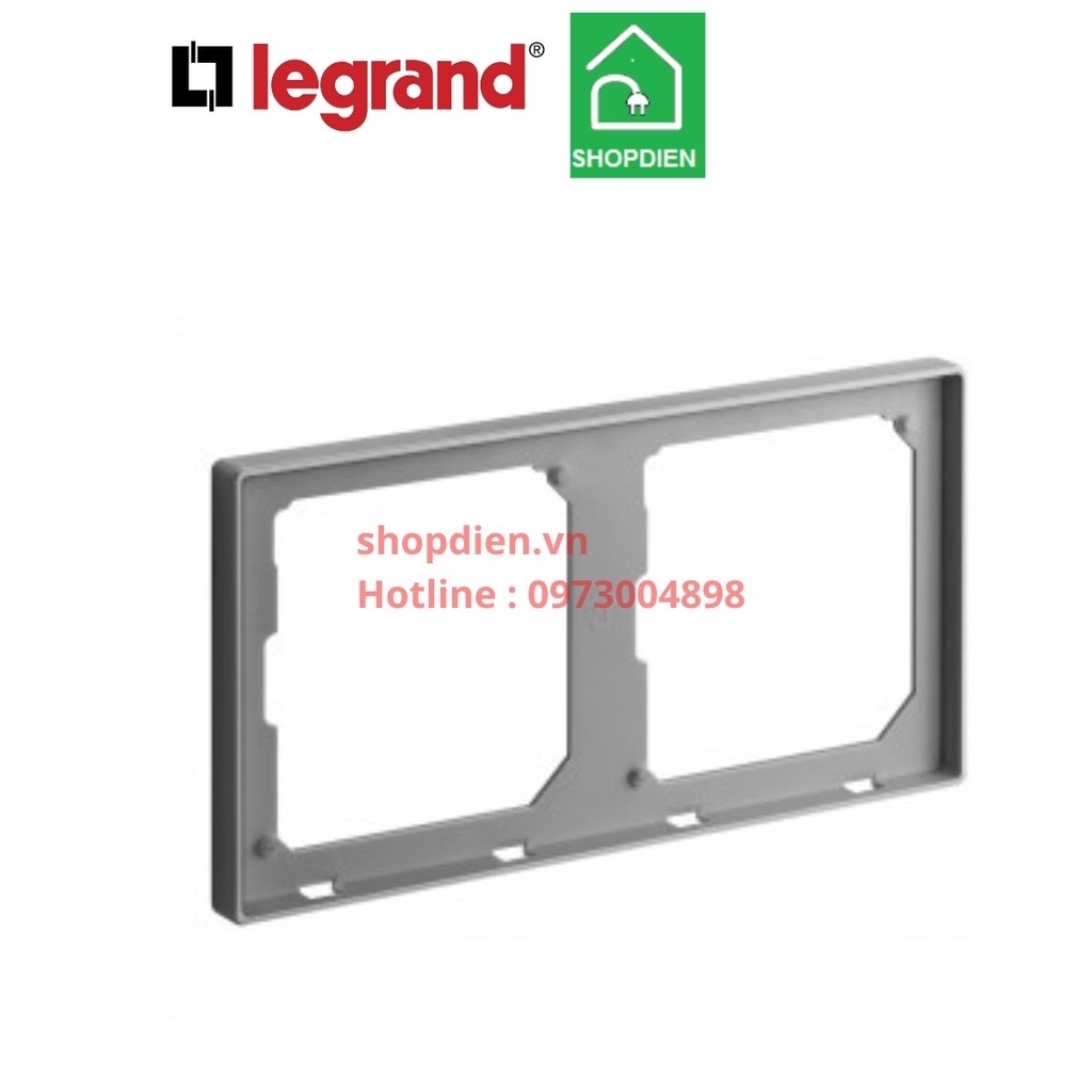 Khung đôi / 2 gang frame Galion Legrand màu xám đậm Dark Silver 282472-C3