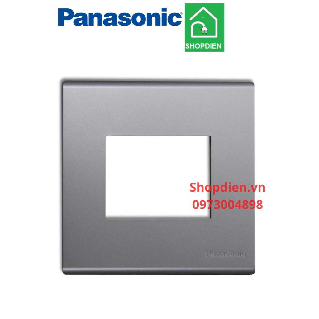 Mặt vuông dành cho 2 thiết bị màu xám ánh kim BS Standard Wide Series Panasonc-WEB7812MH
