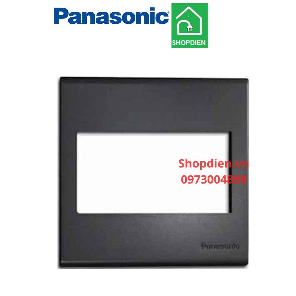 Mặt vuông dành cho 3 thiết bị màu đen ánh kim  BS Standard Wide Series Panasonc-WEB7813MB