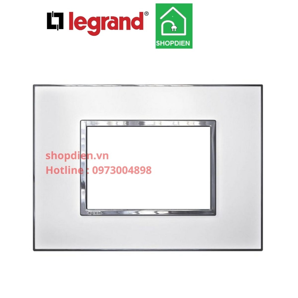 Mặt 3 thiết bị kính trắng cover plate - 3 Module  Legrand Arteor Màu Mirror White-575274