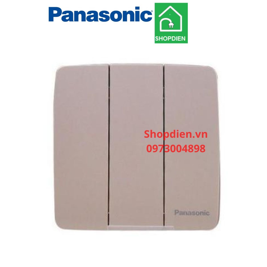 Công tắc ba 2 chiều màu vàng ánh kim MINERVA Panasonic WMT506MYZ-VN switch 3 gangs -2 ways