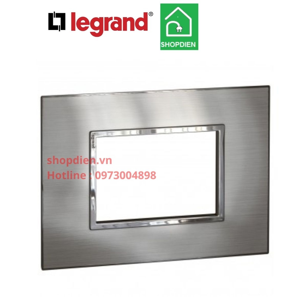 Mặt 4 thiết bị Màu thép  cover plate -4 Module  Legrand Arteor Stainless Steel-575036