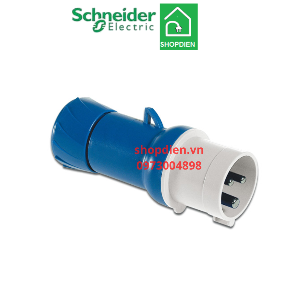 Phích cắm công nghiệp di động Plug 3P (2P+E) 16A Schneider PKE16M423 IP44