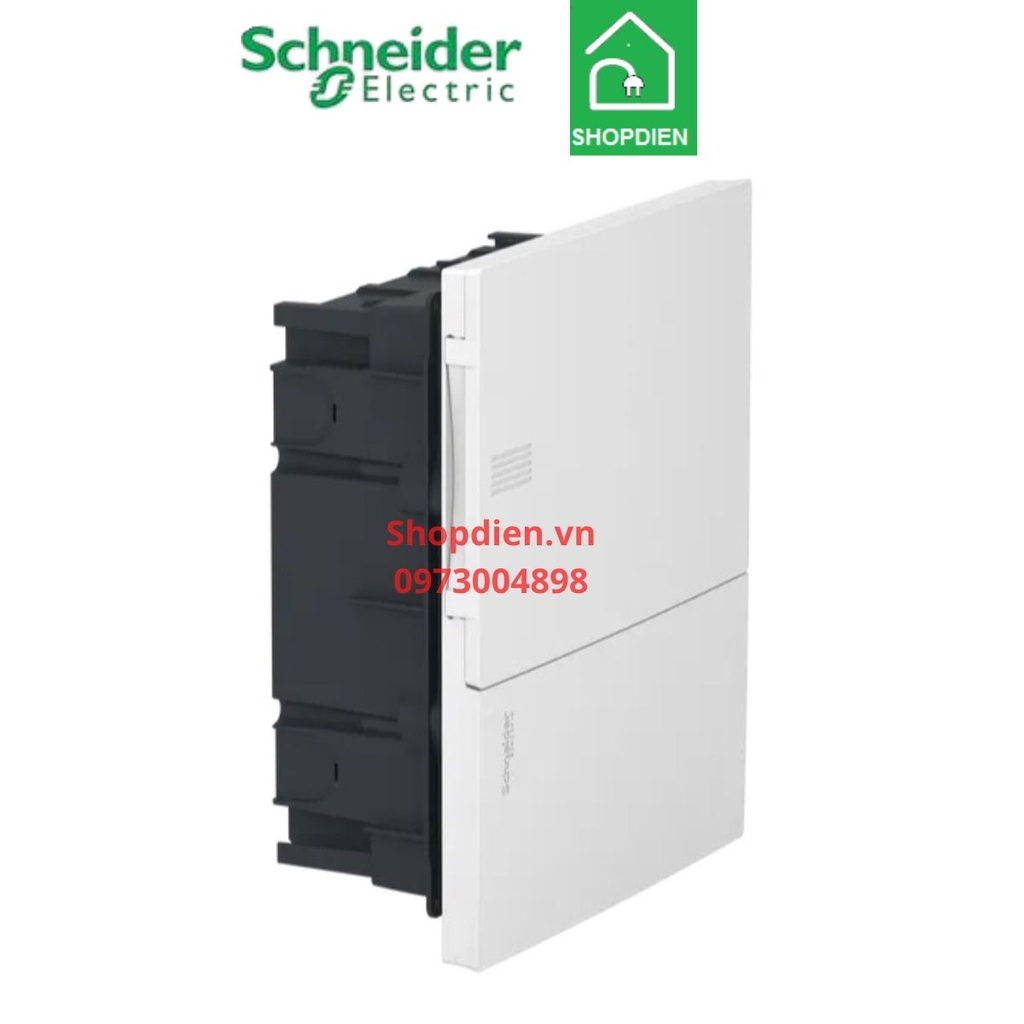 Tủ điện âm tường 12 module cửa trắng Schneider Resi9 MP MIP22112