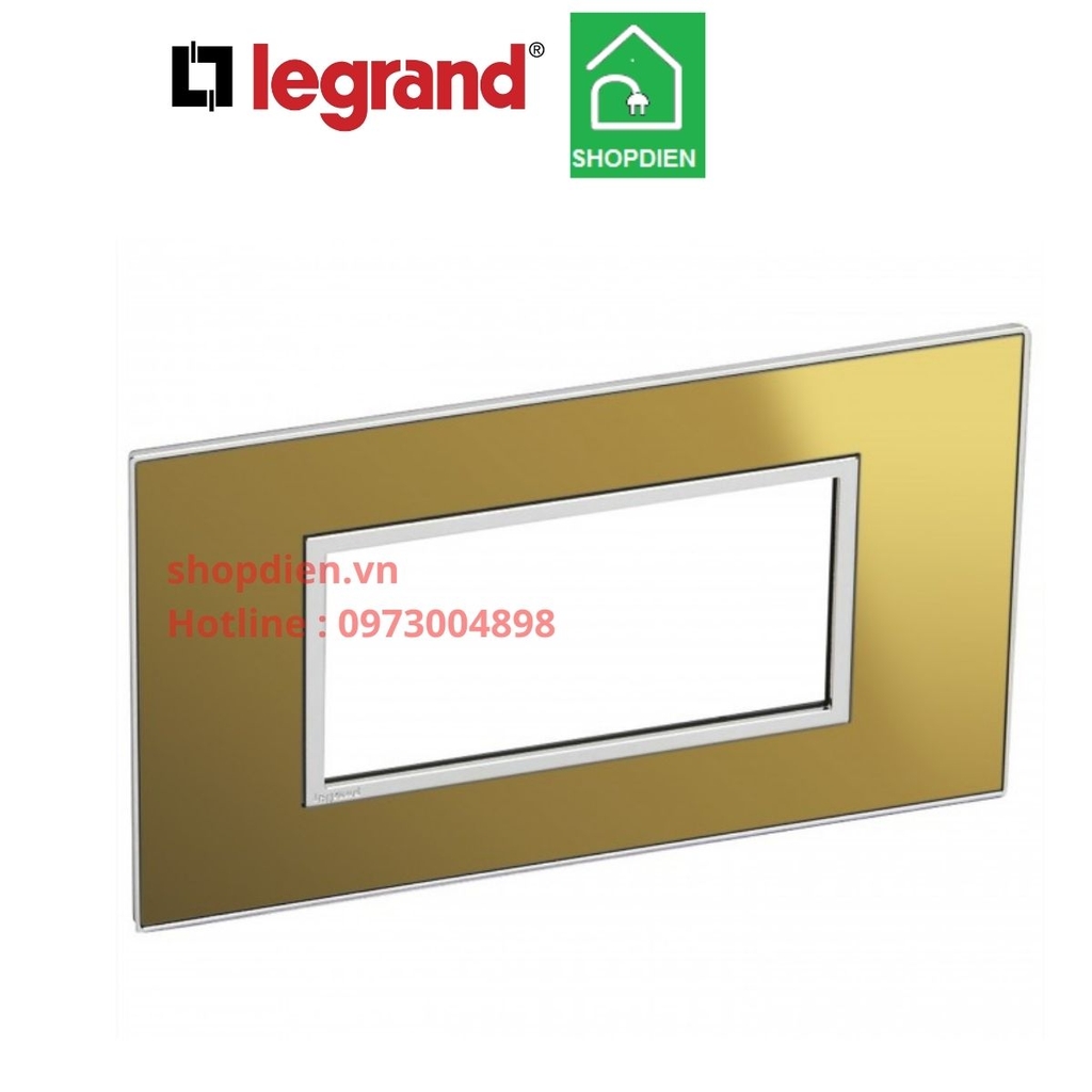 Mặt 4 thiết bị Màu vàng  cover plate -4 Module  Legrand Arteor Gold Brass-576270