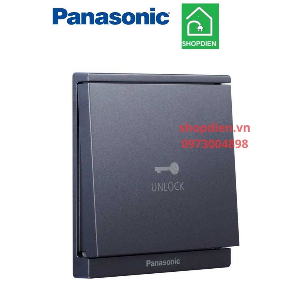 Nút nhấn mở cửa vuông màu xám ánh kim / Unlock push button Moderva Panasonic WMF224MYH-VN