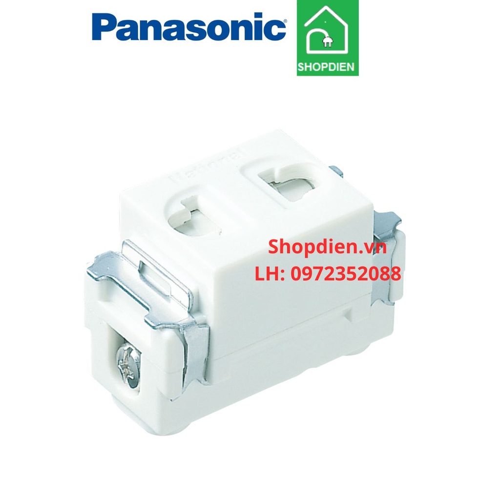 Hạt ổ cắm đơn 2 chấu có màng che 16AX / Universal receptacle Full Color Panasonic WNV1081-7w