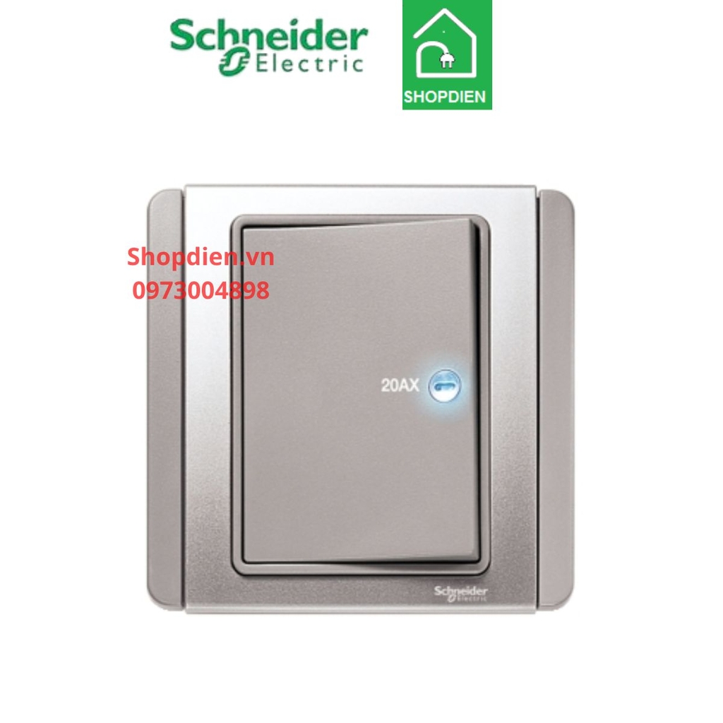 Bộ công tắc 2 cực 20A cho bình nóng lạnh Schneider Neo màu xám bạc - Vuông-E3031HD20 _EBGS_G19