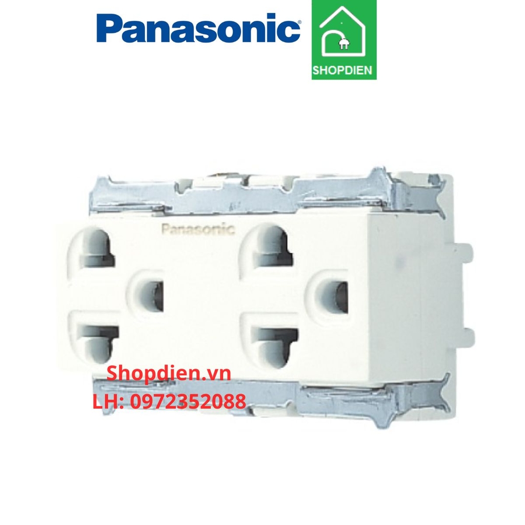 Hạt ổ cắm đôi 3 chấu có màng che 16AX / Duplex universal receptacle Full Color  Panasonic WNG159237sw