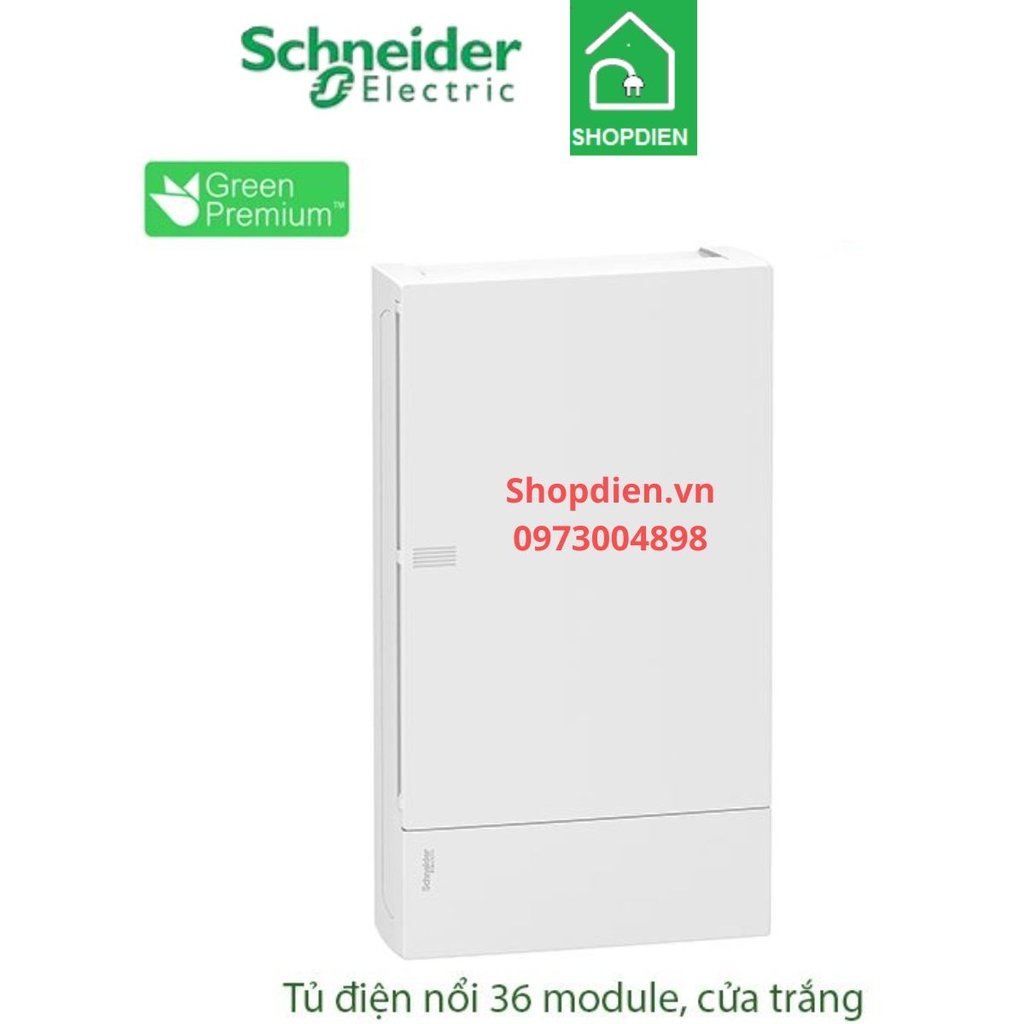 Tủ điện gắn nổi 36 module cửa trắng Schneider Resi9 MP MIP12312
