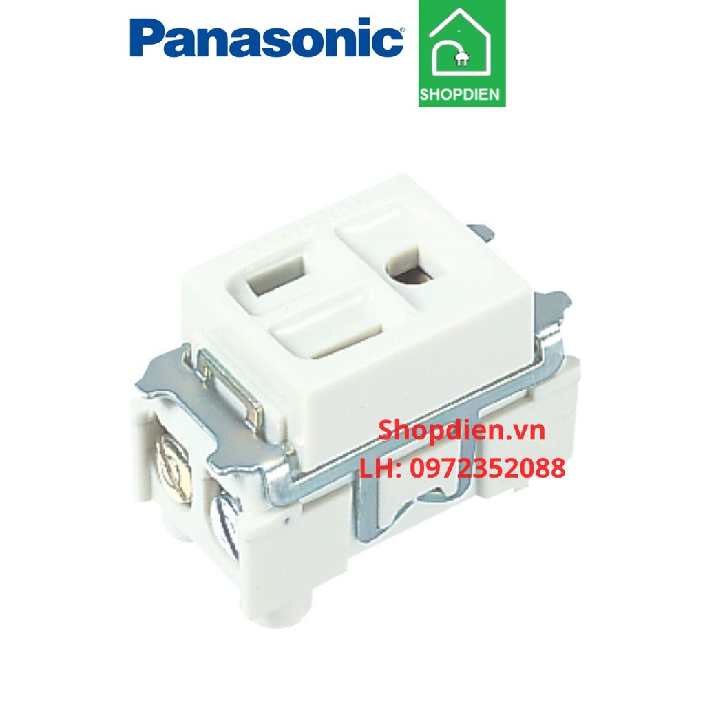 Hạt ổ cắm đơn 3 chấu dẹt 10A / flat pin receptacle Full Color Panasonic WN11017W