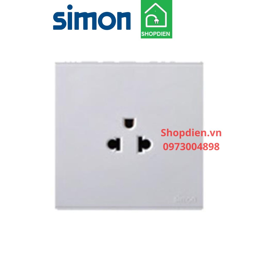 Bộ ổ cắm đơn 3 chấu SIMON K3 màu trắng 571087