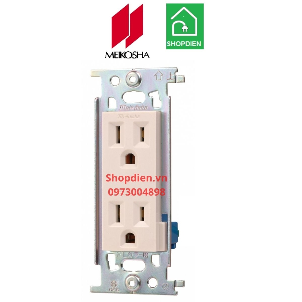 Ổ cắm đôi 3 chân dẹt 15A Meikosha ML1215W