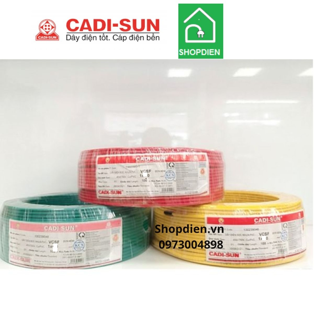 Dây đơn mềm  Cu / PVC 1x6mm2 VCSF Cadisun