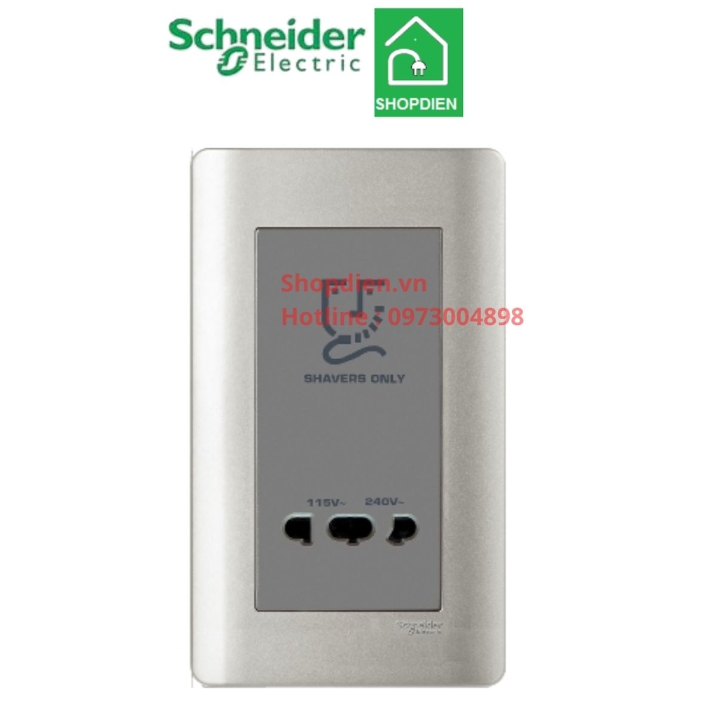 Bộ ổ cắm dao cạo râu Schneider ZENCELO E84T727V_SA màu xám bạc