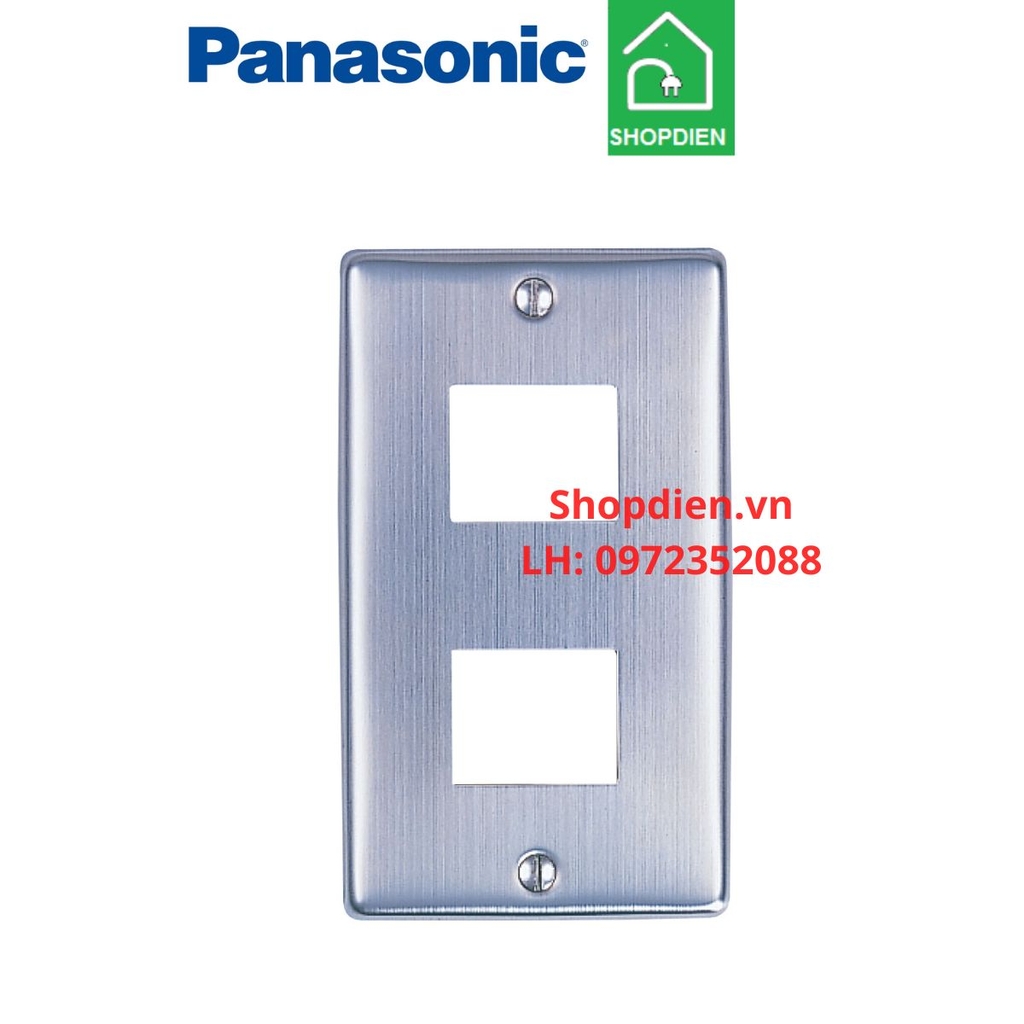Mặt 2 thiết bị kim loại / 2 devices stainless steel plate Full Color Panasonic WN7602-8