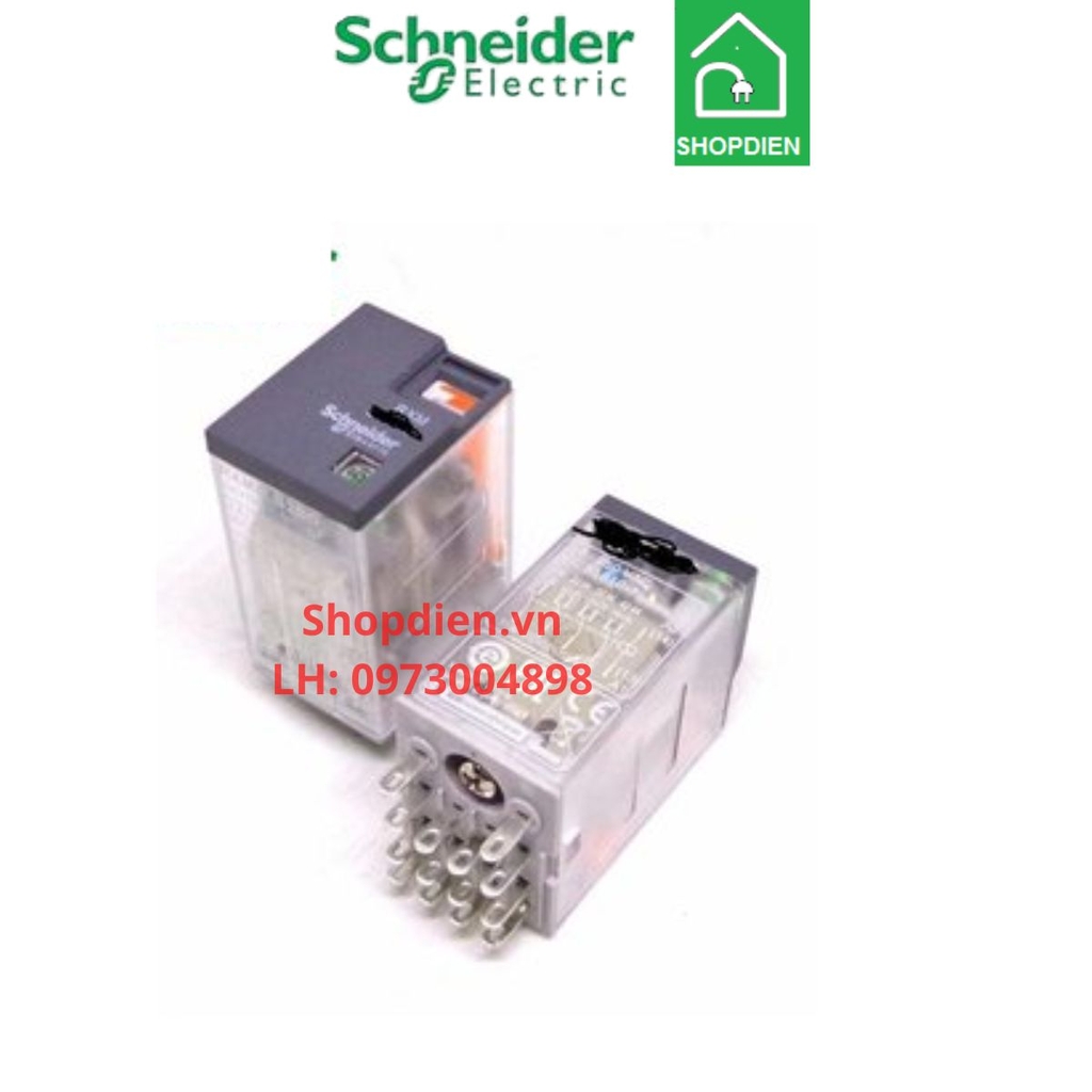 Rơle trung gian 14 chân có đèn 4C/O 36VDC Schneider-RXM4LB2CD