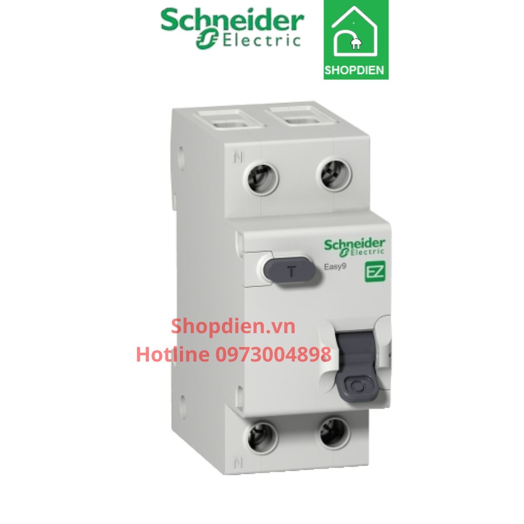 Aptomat Cầu dao chống giật chống rò điện RCBO 2P 10A 30mA Schneider Easy9 EZ9D34610