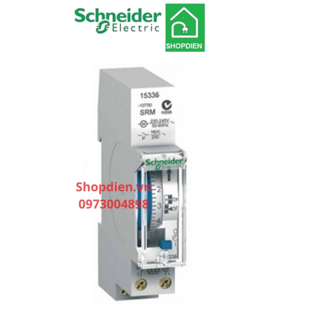 Bộ hẹn giờ timer điện tử 24H 1 kênh 16A Schneider 15336