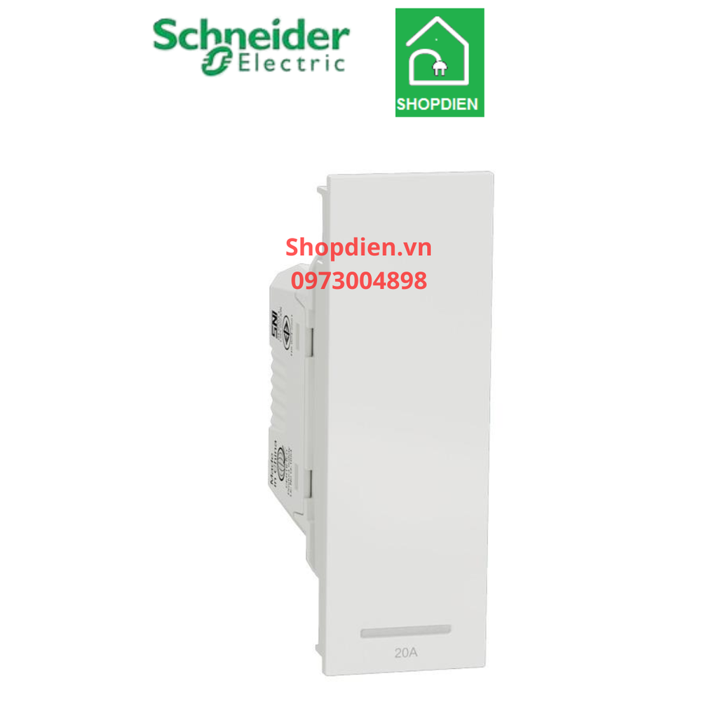 Công tắc Bình Nóng Lạnh 2 cực 20A Schneider AvatarOn A M3T31_D20N_WE