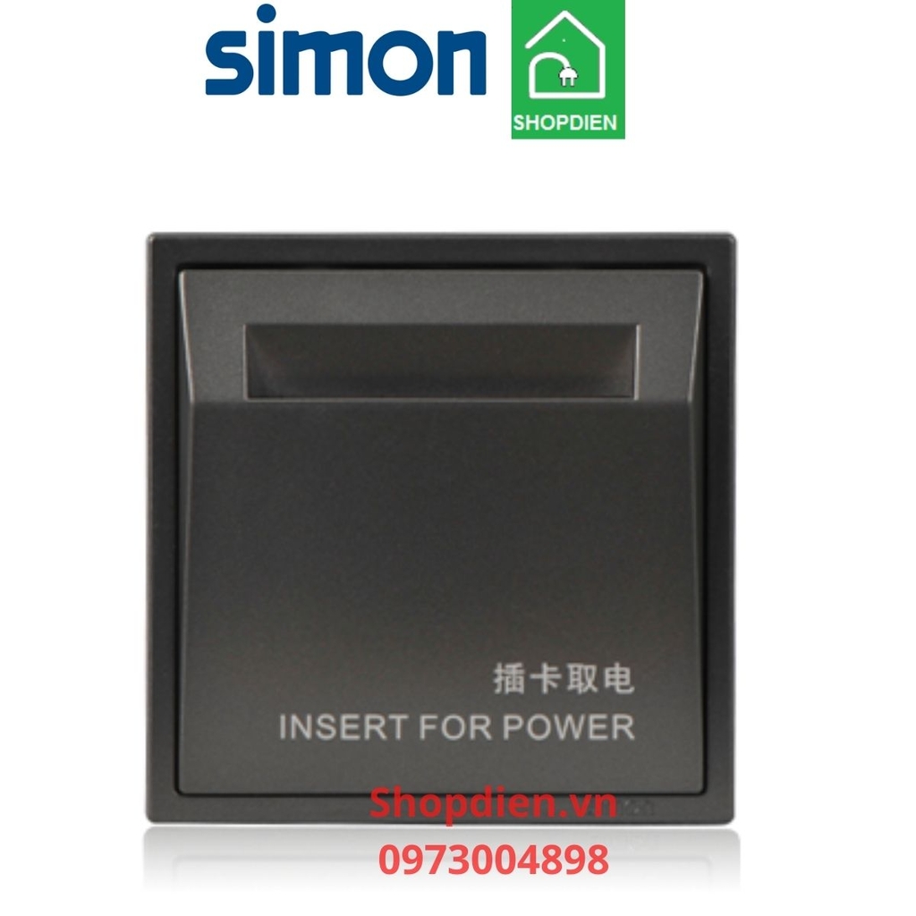 Công tắc thẻ từ Keycard SIMON i7 màu ghi xám 70E601-61