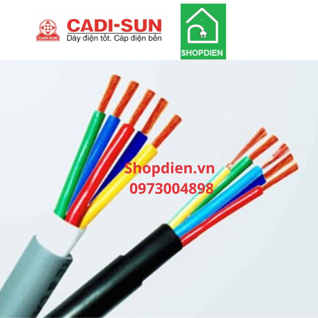 Dây cáp điện tròn mềm cu/pvc/pvc 5x4 mm2 cadisun VCTF