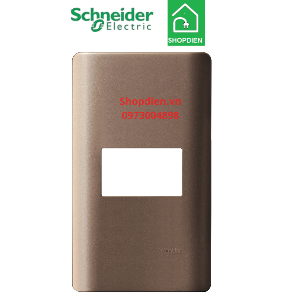 Mặt 1 thiết bị Schneider ZENCELO A A8401S_SZ_G19  màu đồng