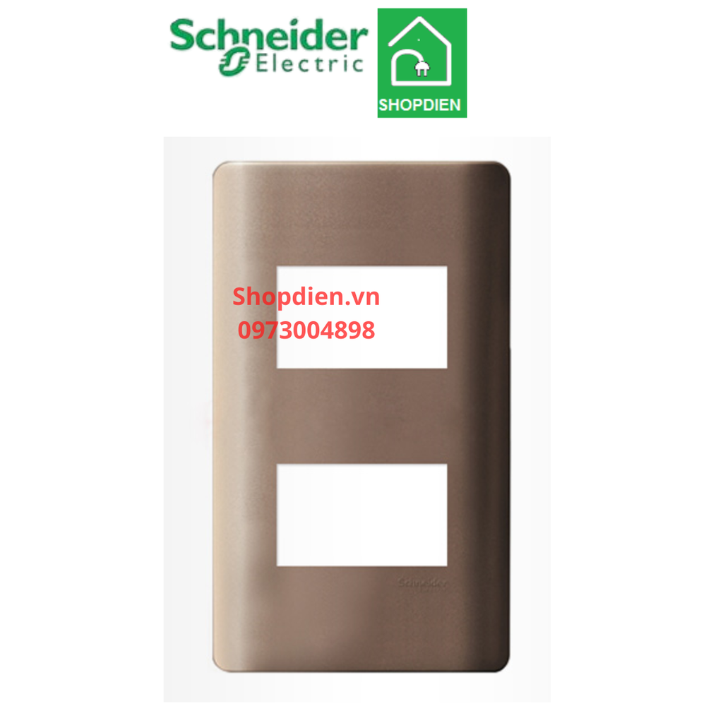 Mặt 2 thiết bị Schneider ZENCELO A A8402S_SZ_G19 màu đồng